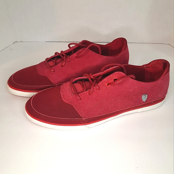 NEW Puma Mens Vulcanised SF Ferrari Sneakers Shoes DEEP RED - Picture 2 of 9